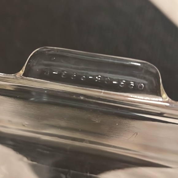 Antique Pyrex 1920s Square Clear Glass Baking Dish With Etched Floral Cover - Picture 4 of 6